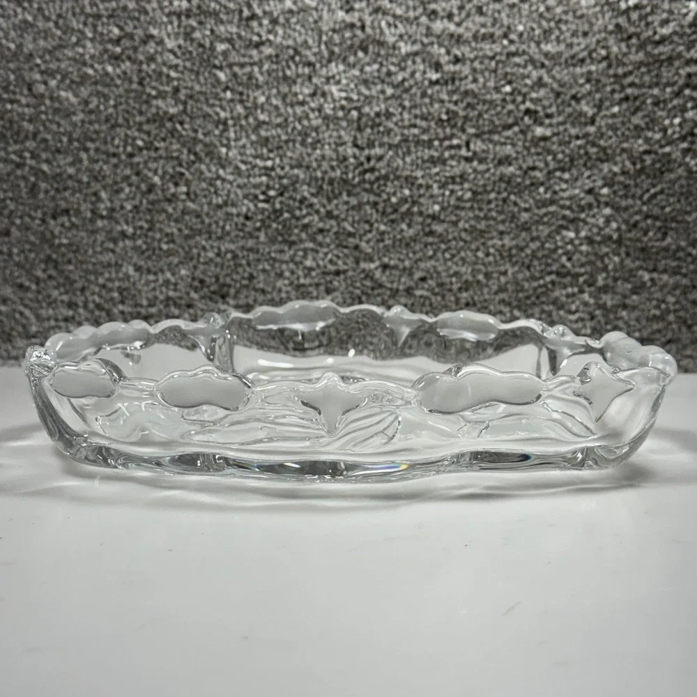 Mikasa‎ Candy Dish Clear Glass Angel Music Trumpet Cloud Shape Trinket Tray 7.5